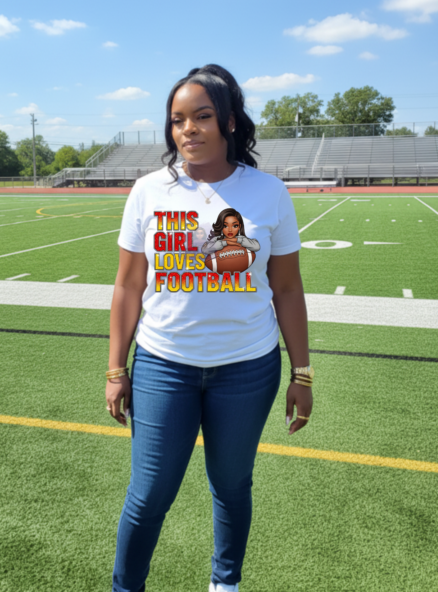 Ladies Custom Football T-Shirt | Stylish Fan Gear for Game Day