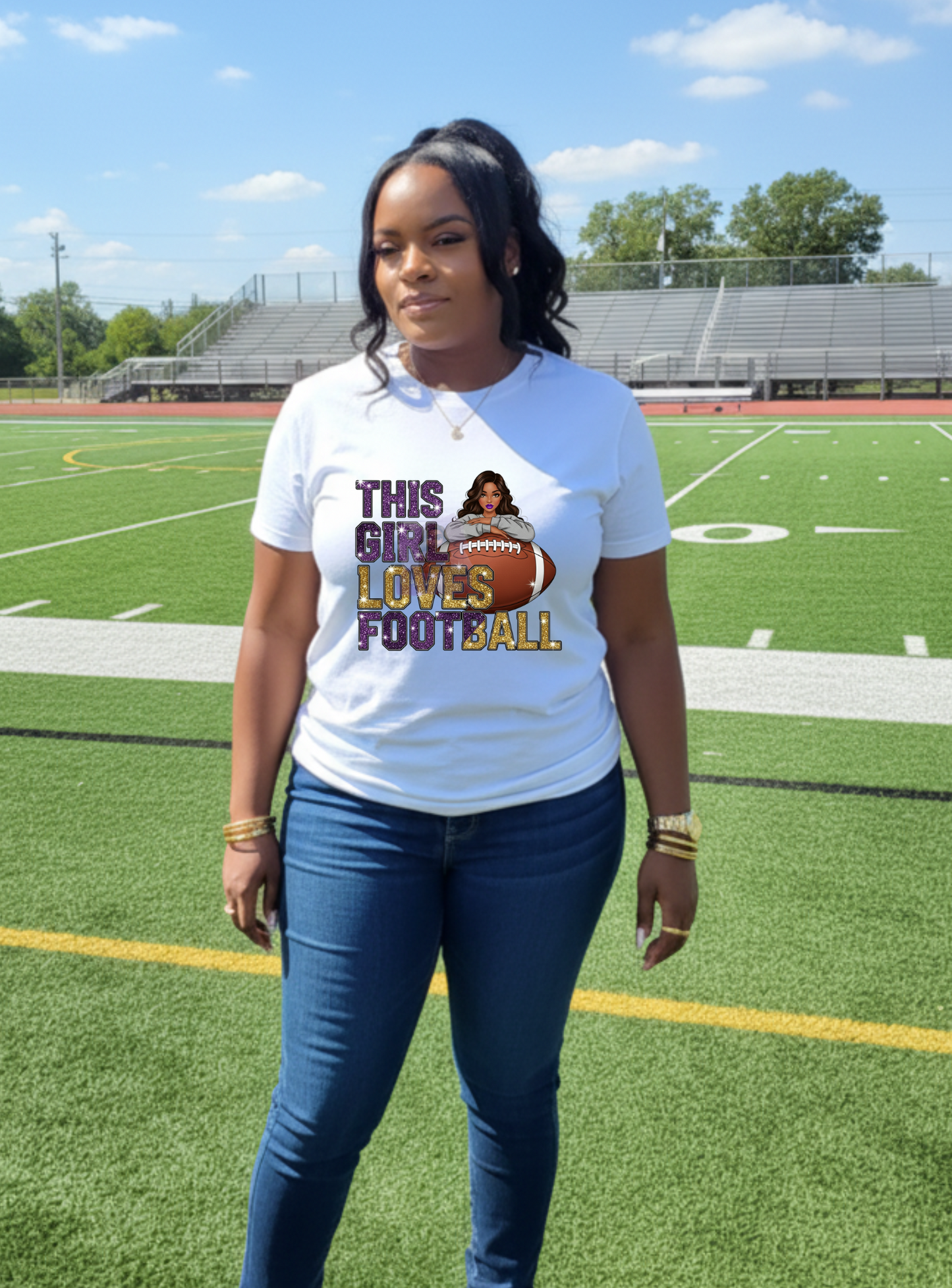 Ladies Custom Football T-Shirt | Stylish Fan Gear for Game Day