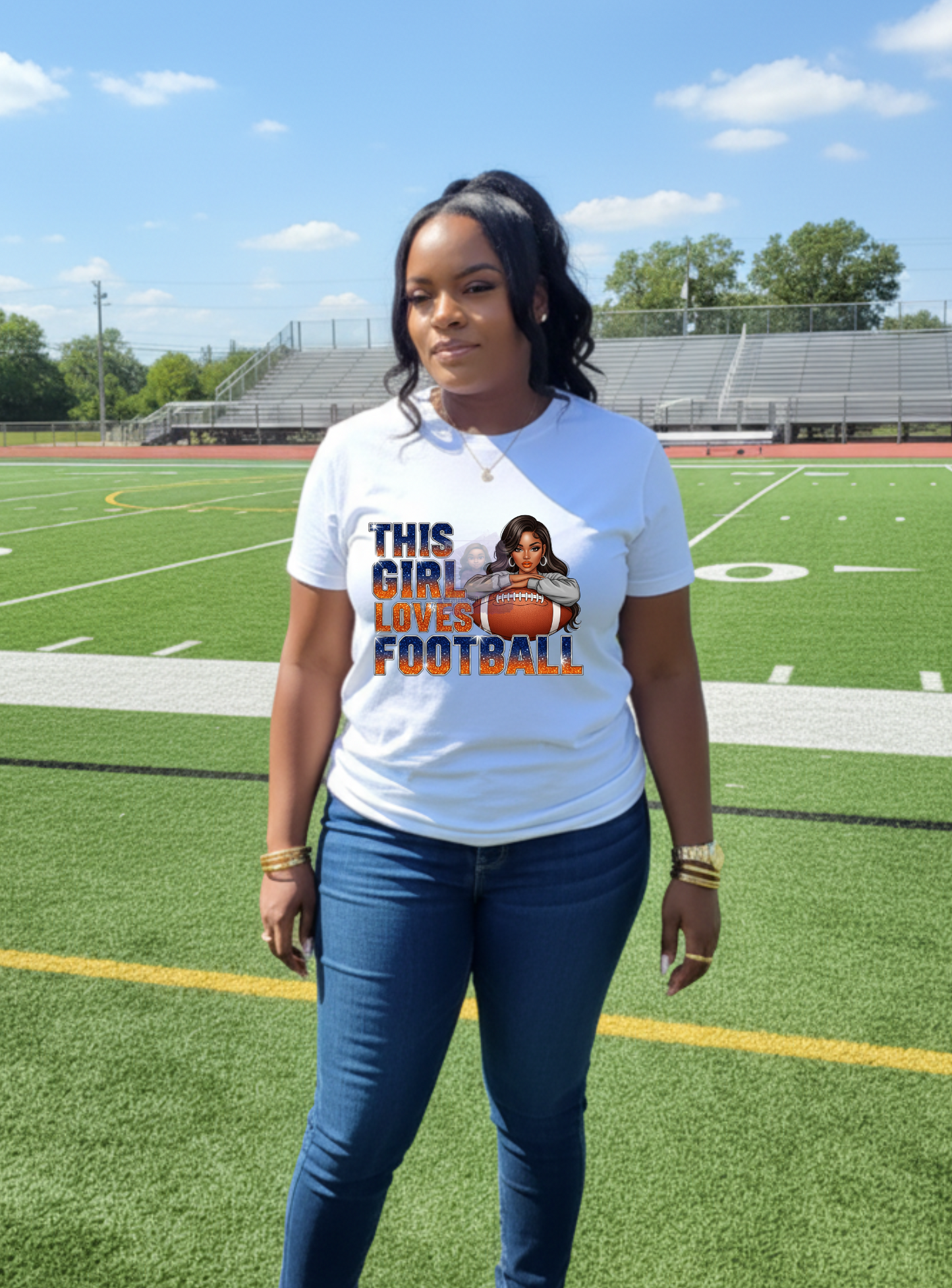 Ladies Custom Football T-Shirt | Stylish Fan Gear for Game Day