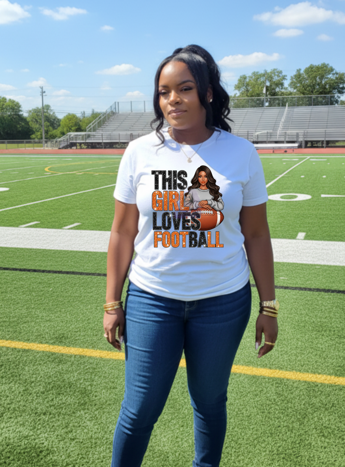 Ladies Custom Football T-Shirt | Stylish Fan Gear for Game Day