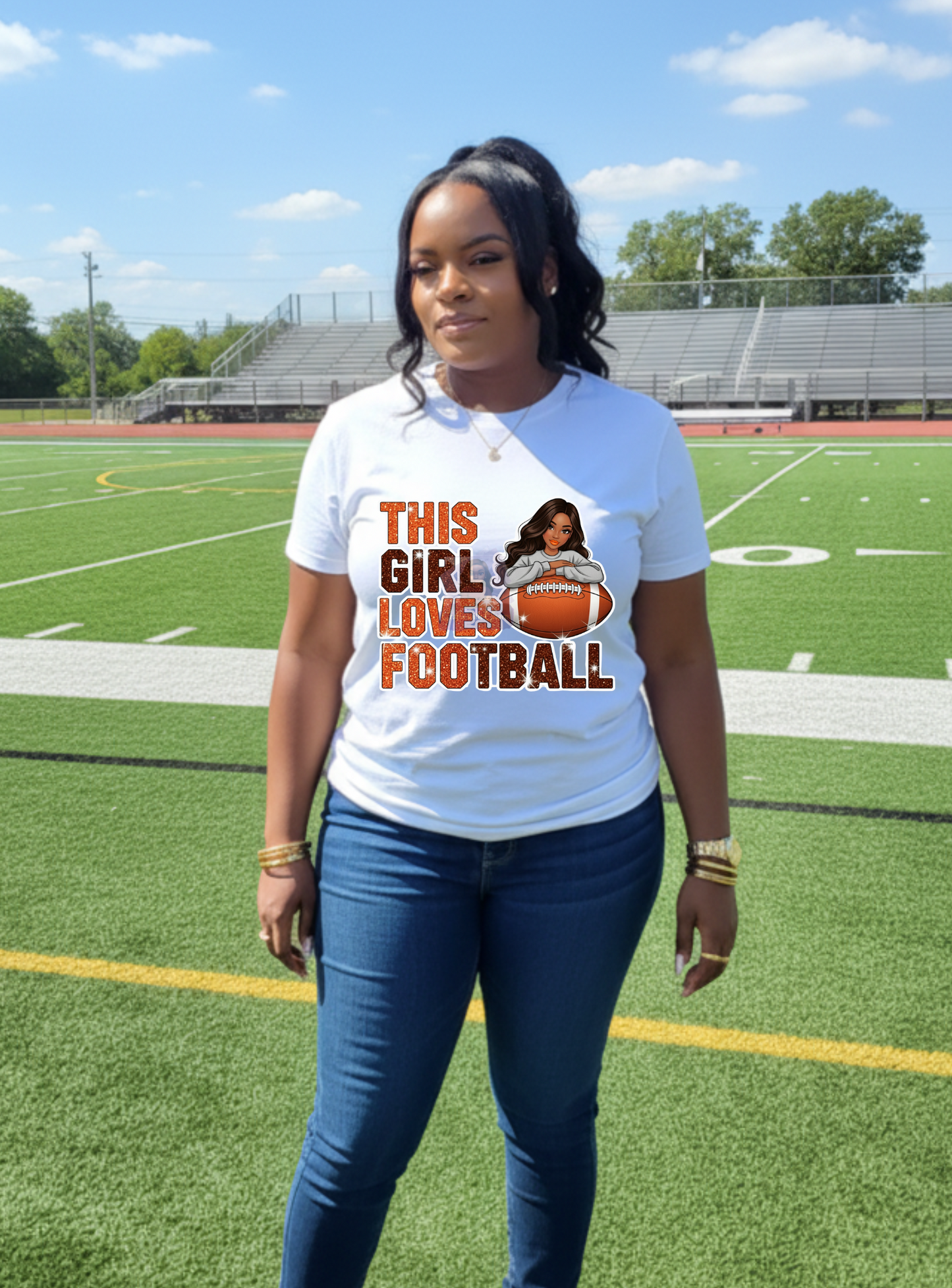 Ladies Custom Football T-Shirt | Stylish Fan Gear for Game Day