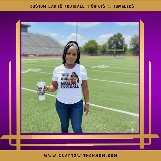Custom Ladies NFL Fan Shirt & Matching Tumbler Set | Stylish Game Day Gear