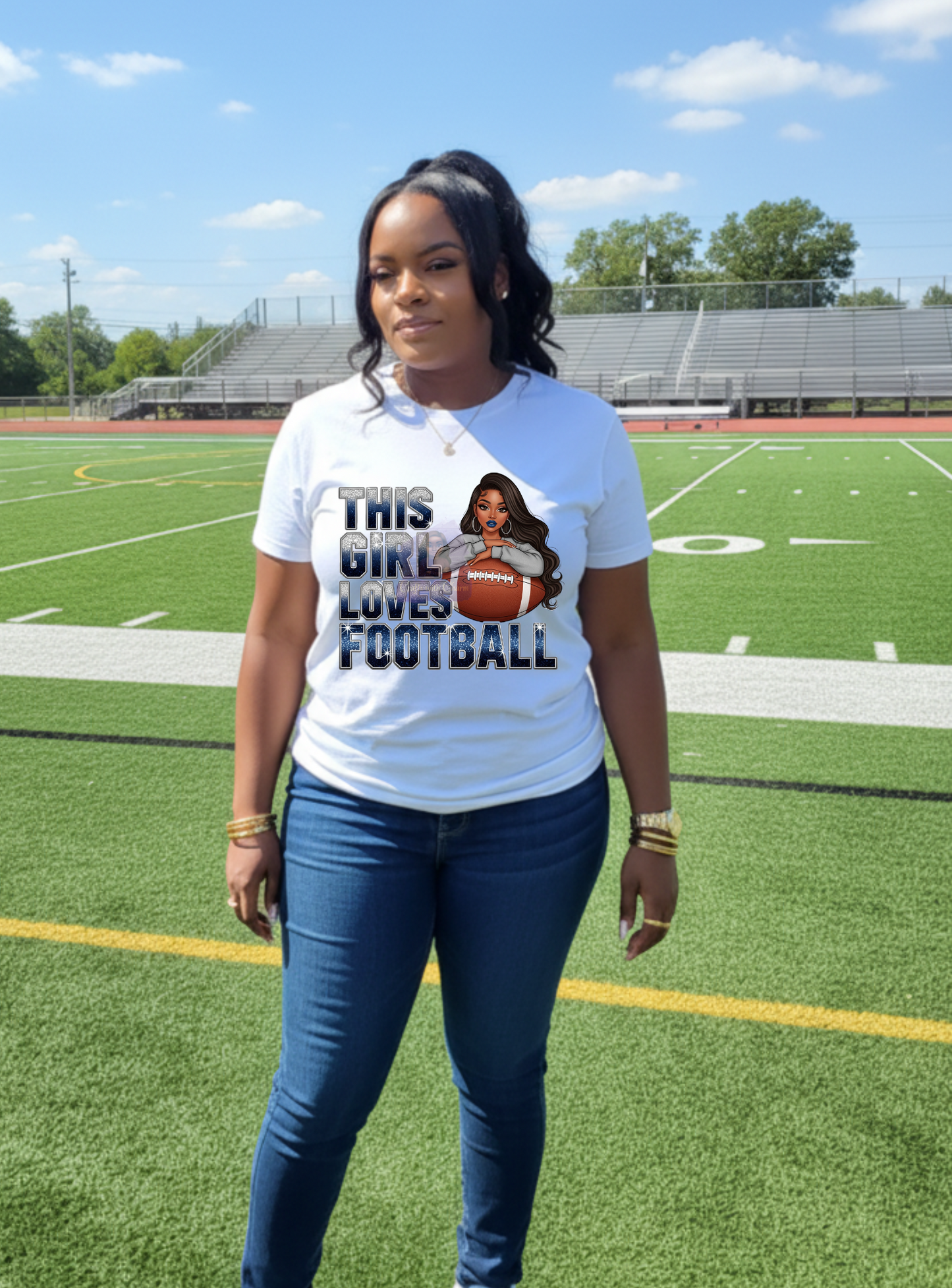 Ladies Custom Football T-Shirt | Stylish Fan Gear for Game Day