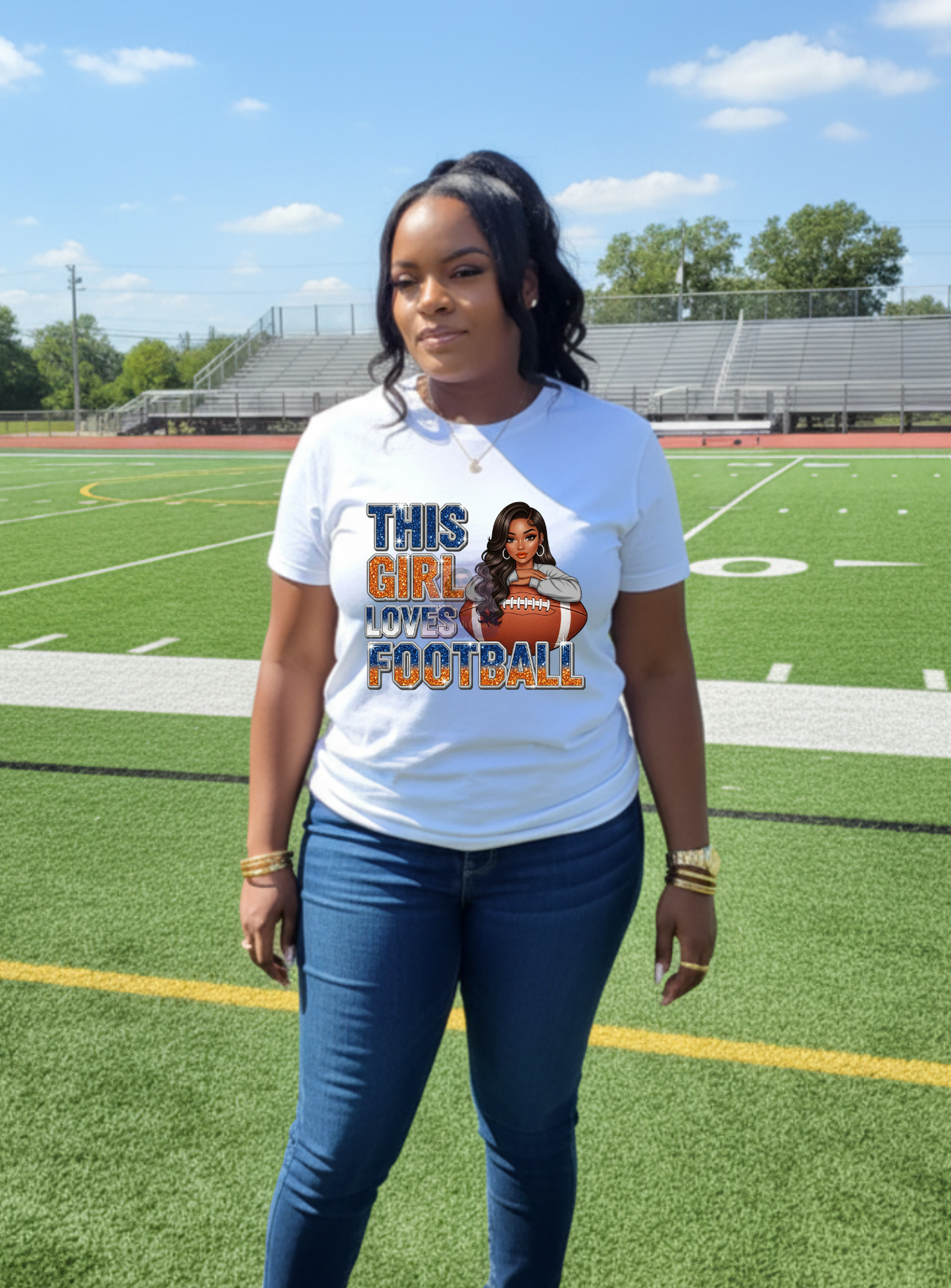 Ladies Custom Football T-Shirt | Stylish Fan Gear for Game Day
