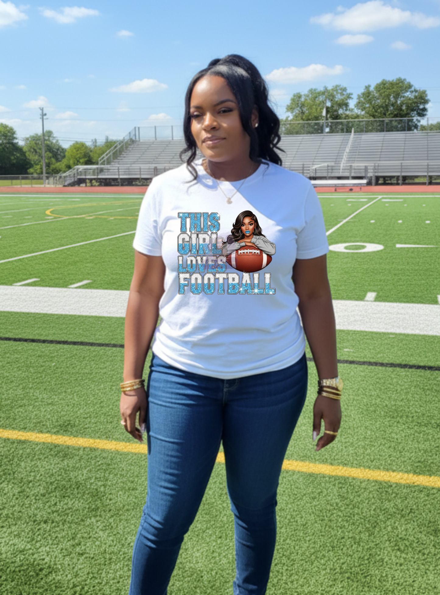 Ladies Custom Football T-Shirt | Stylish Fan Gear for Game Day