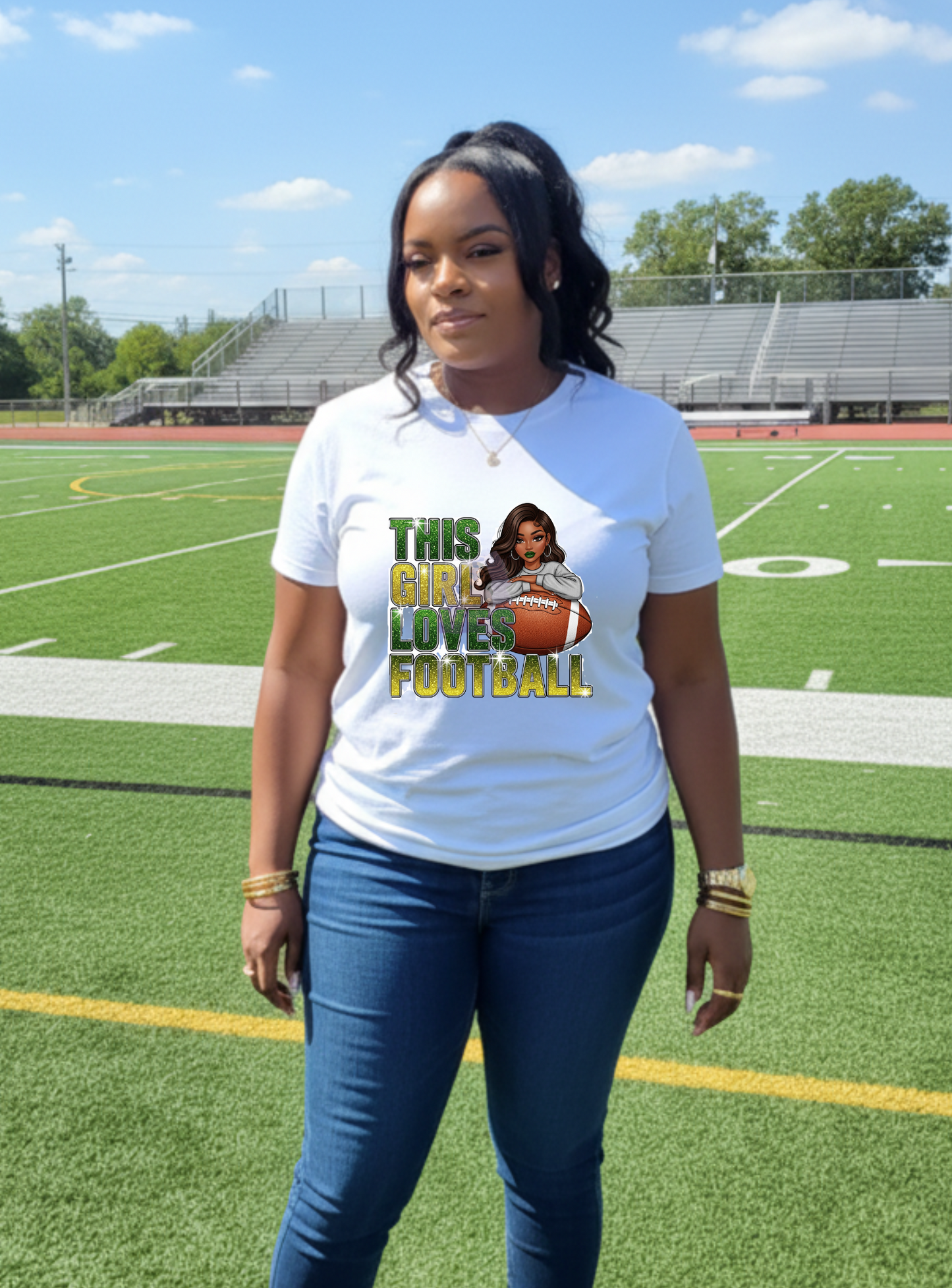 Ladies Custom Football T-Shirt | Stylish Fan Gear for Game Day