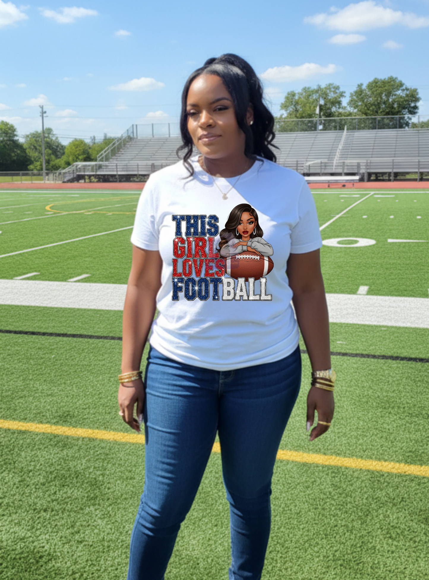 Ladies Custom Football T-Shirt | Stylish Fan Gear for Game Day