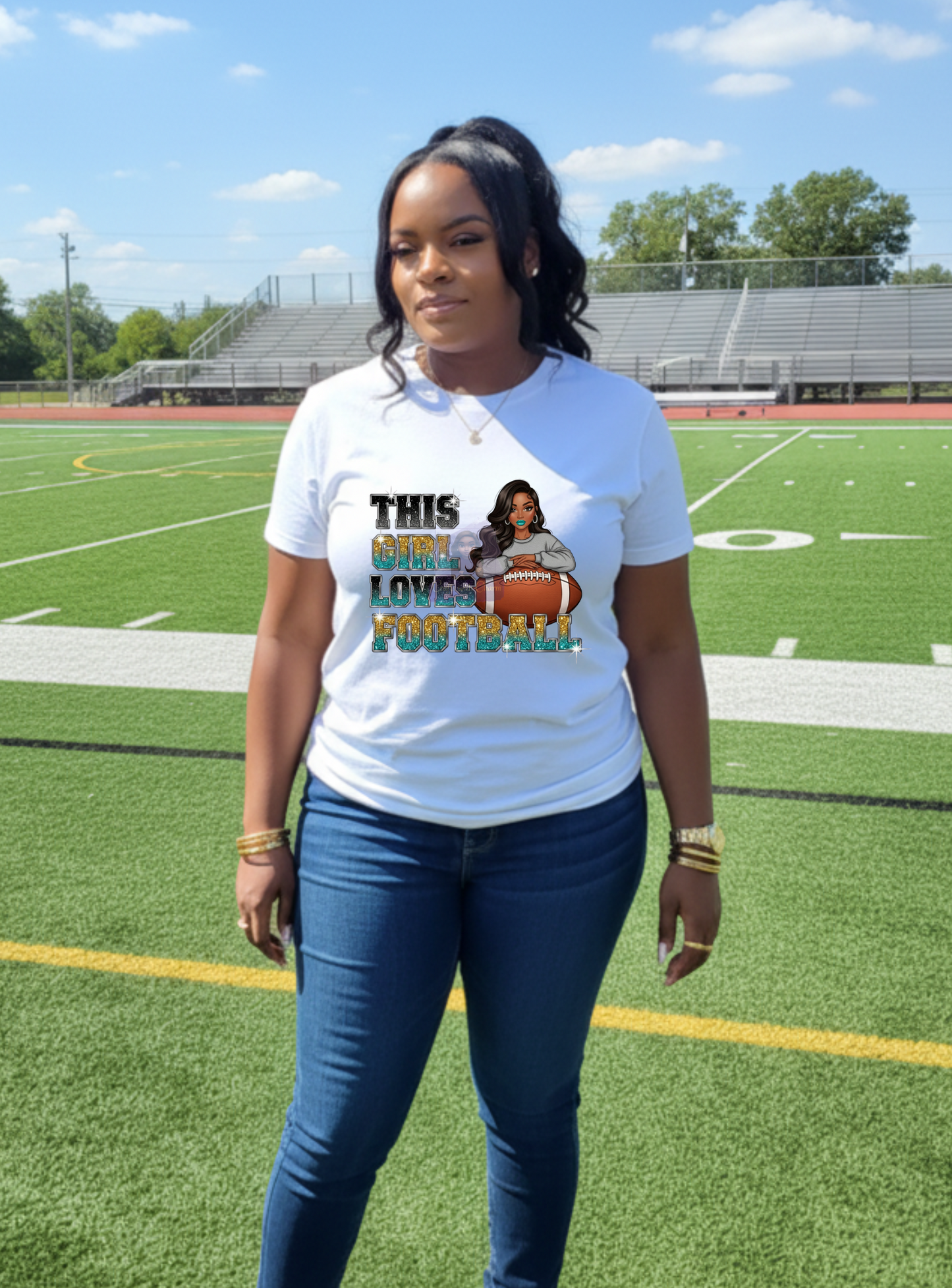 Ladies Custom Football T-Shirt | Stylish Fan Gear for Game Day