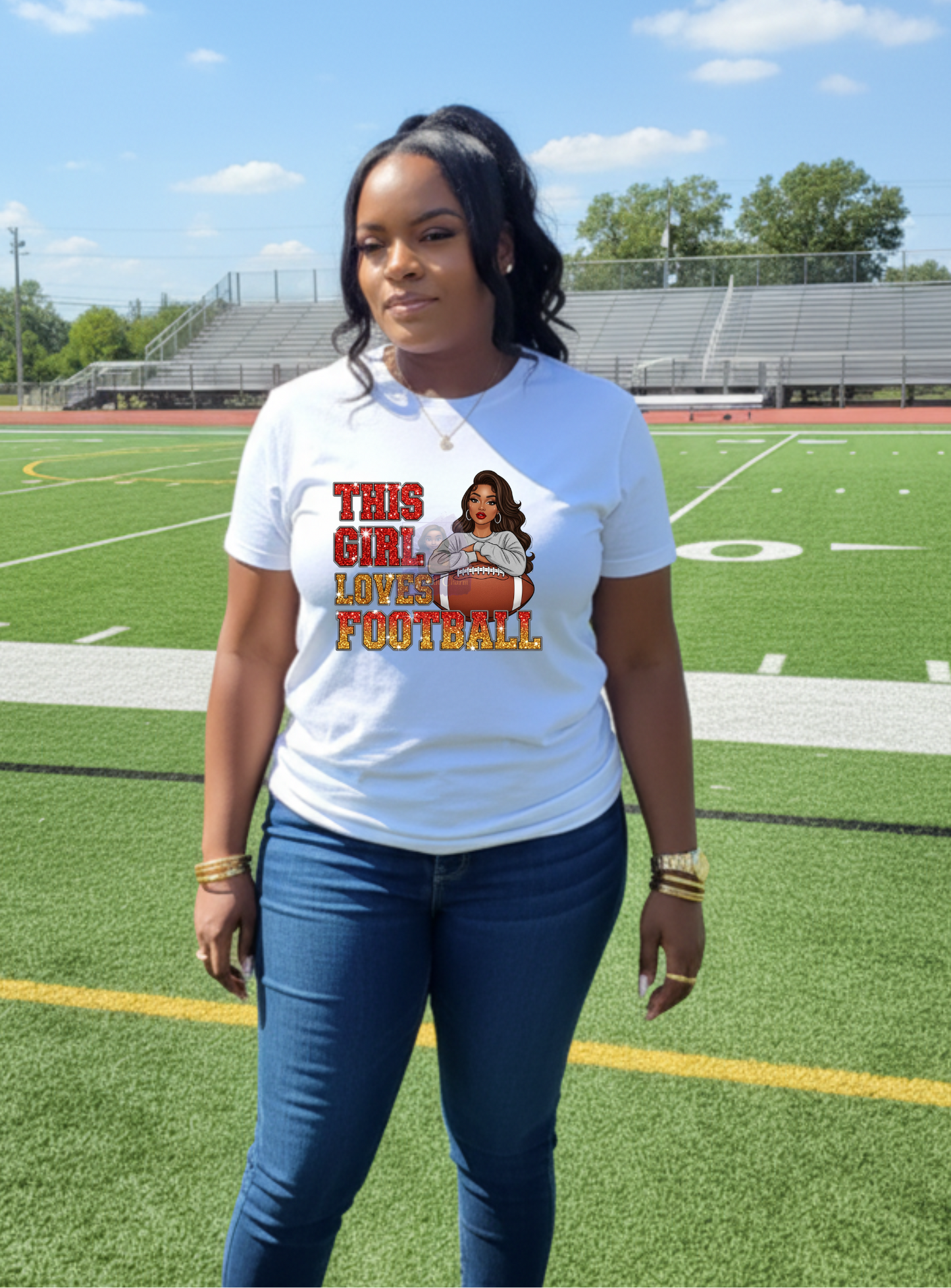 Ladies Custom Football T-Shirt | Stylish Fan Gear for Game Day