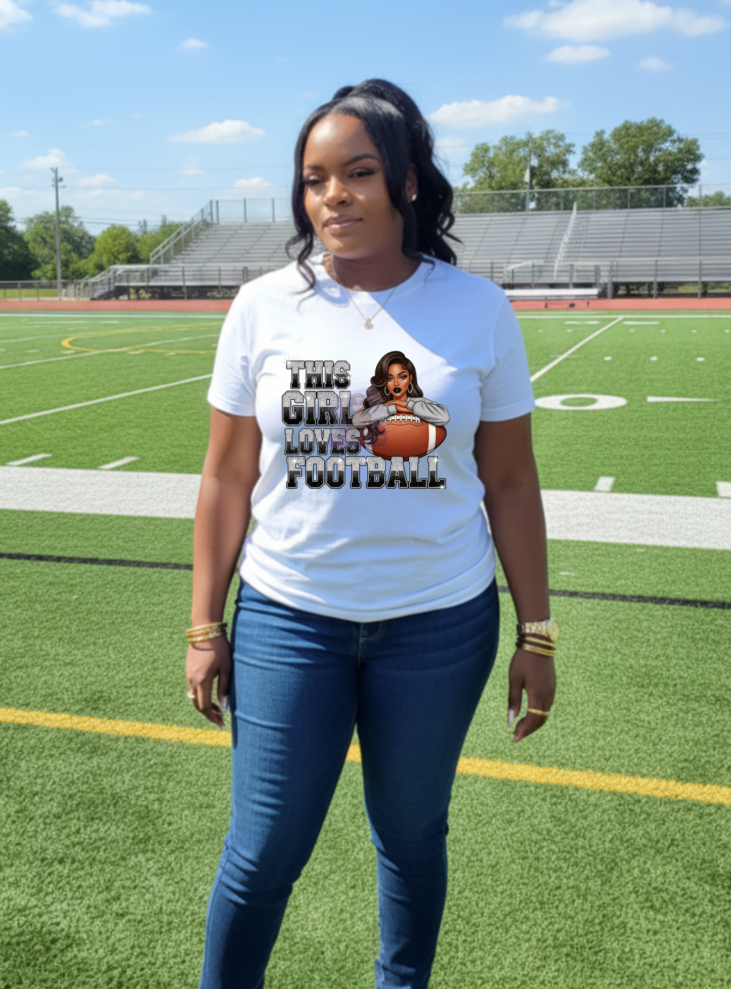 Ladies Custom Football T-Shirt | Stylish Fan Gear for Game Day