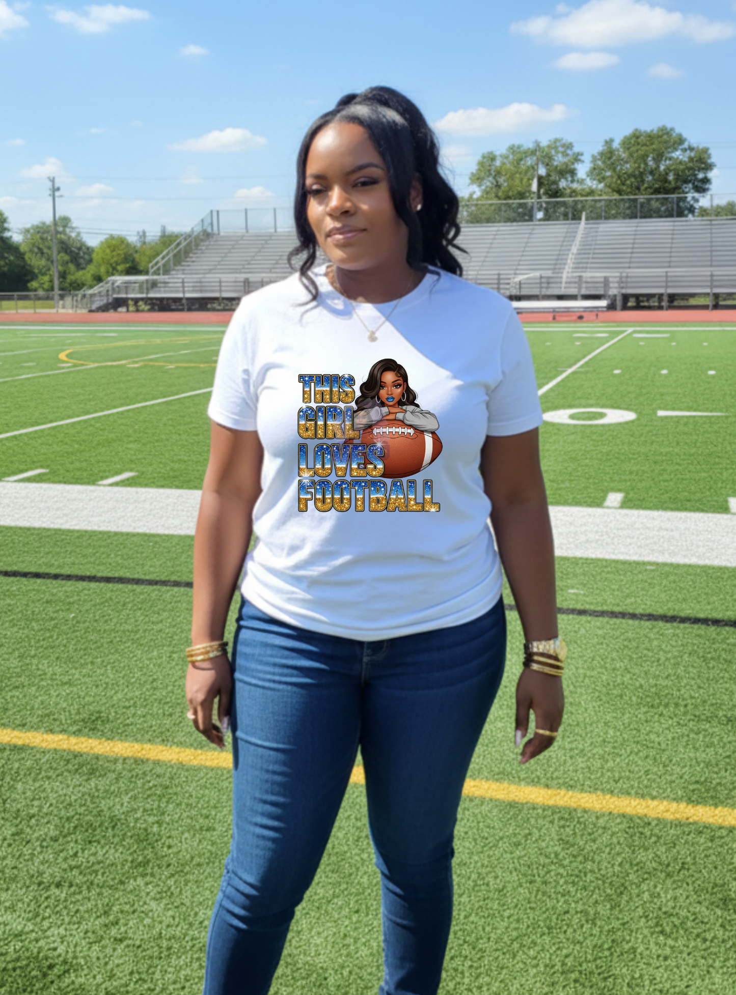 Ladies Custom Football T-Shirt | Stylish Fan Gear for Game Day