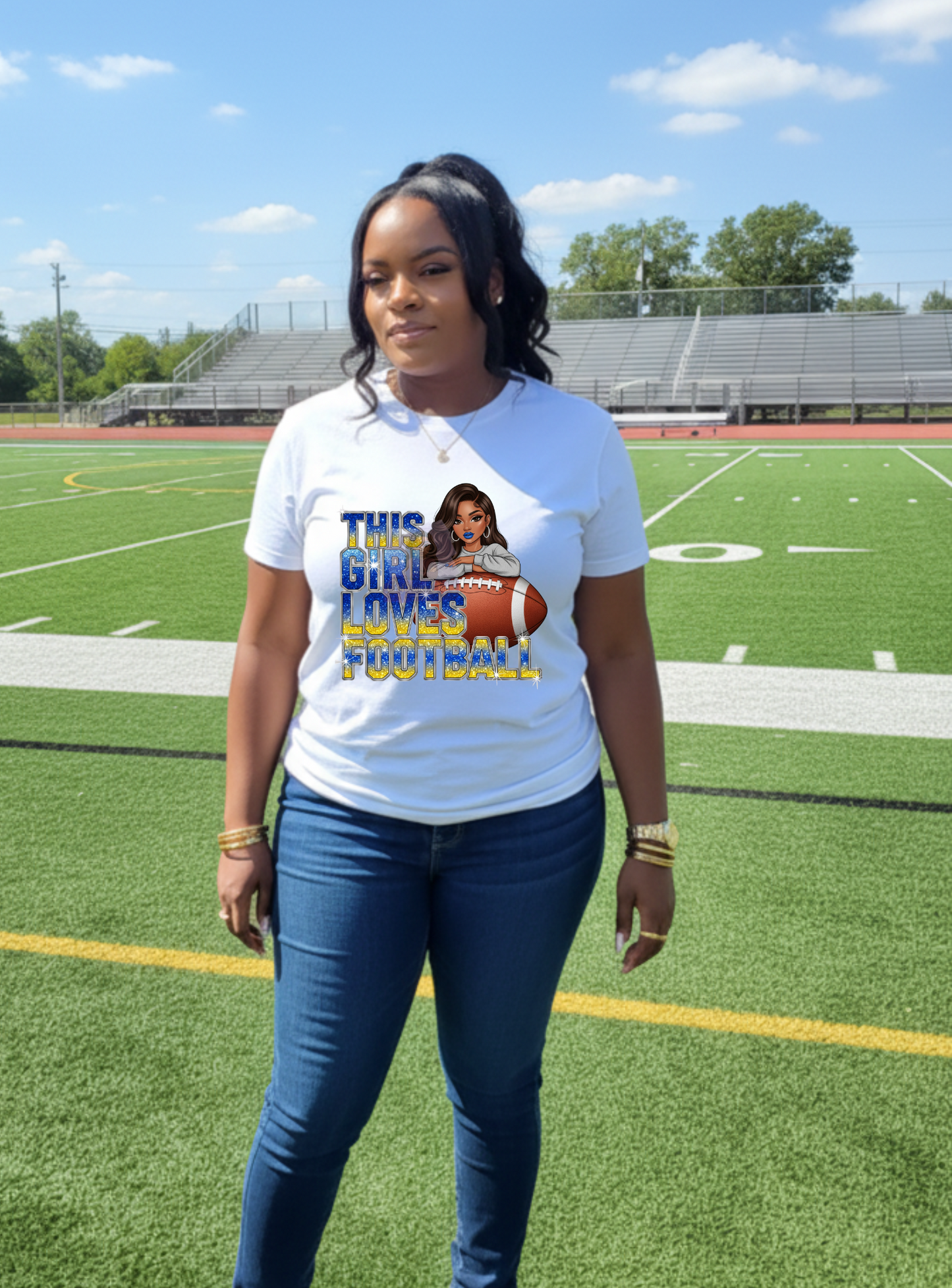 Ladies Custom Football T-Shirt | Stylish Fan Gear for Game Day
