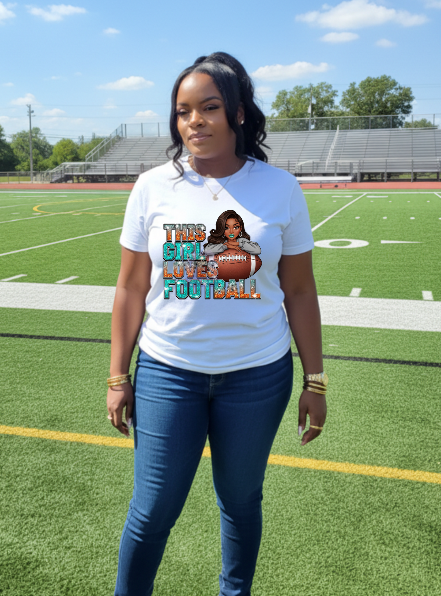 Ladies Custom Football T-Shirt | Stylish Fan Gear for Game Day