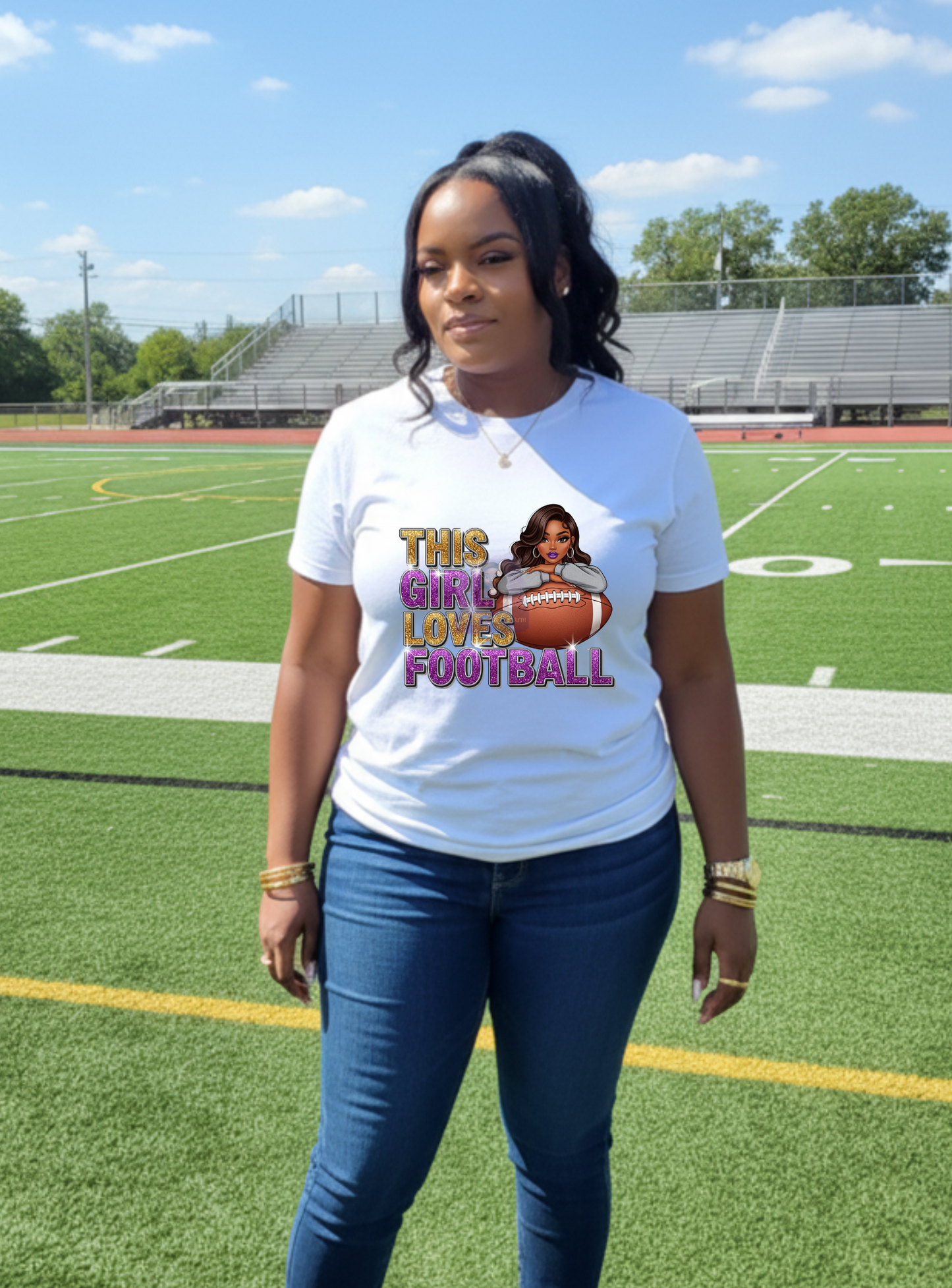 Ladies Custom Football T-Shirt | Stylish Fan Gear for Game Day