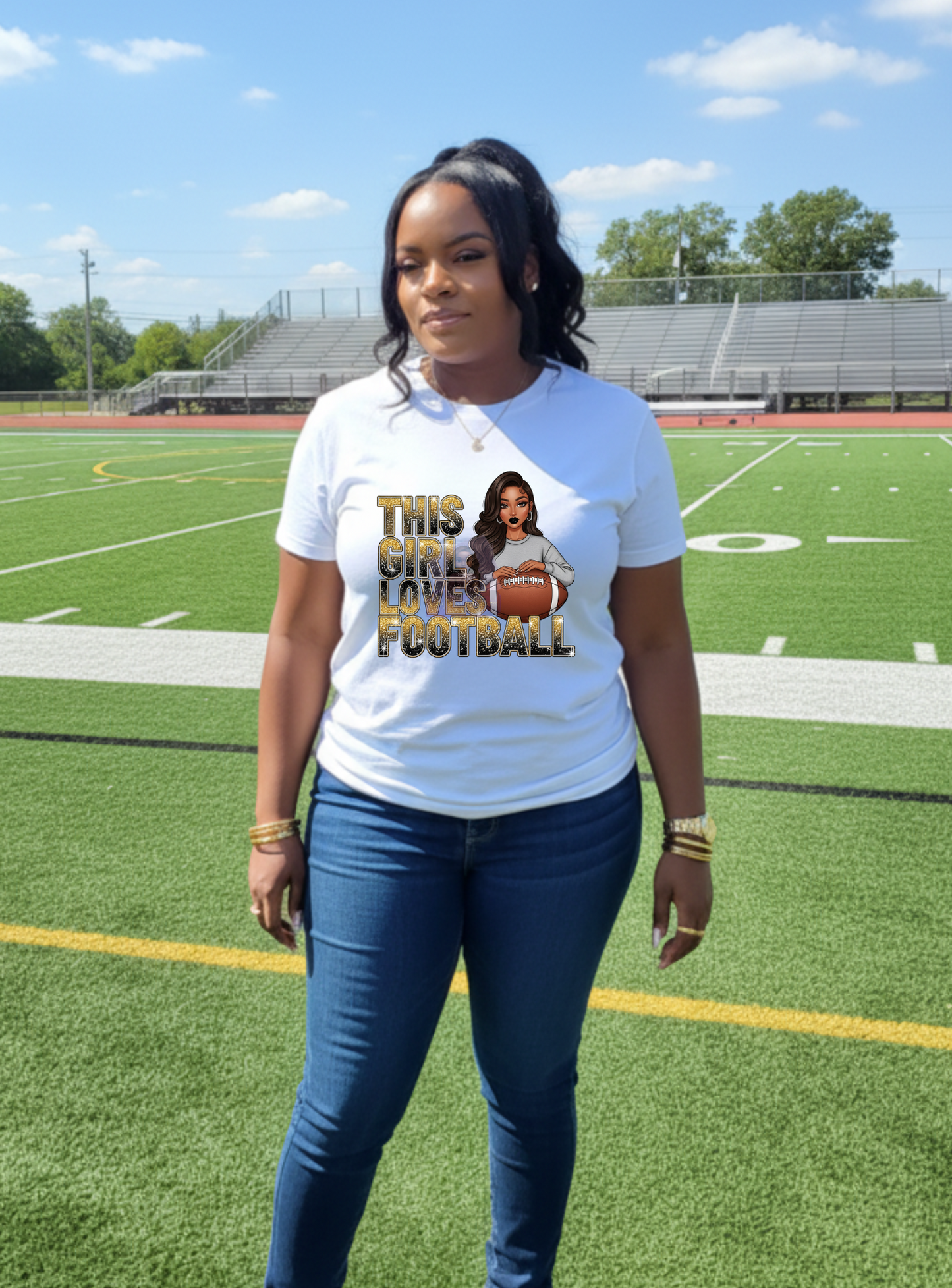 Ladies Custom Football T-Shirt | Stylish Fan Gear for Game Day
