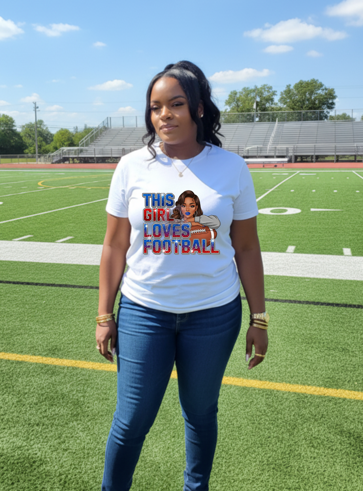 Ladies Custom Football T-Shirt | Stylish Fan Gear for Game Day