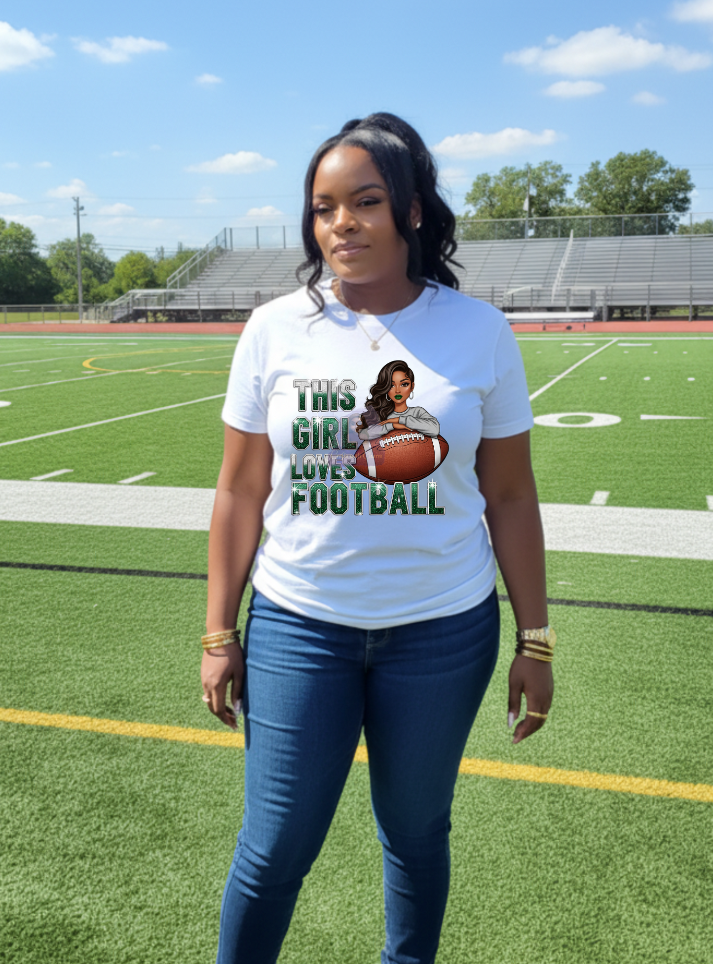 Ladies Custom Football T-Shirt | Stylish Fan Gear for Game Day