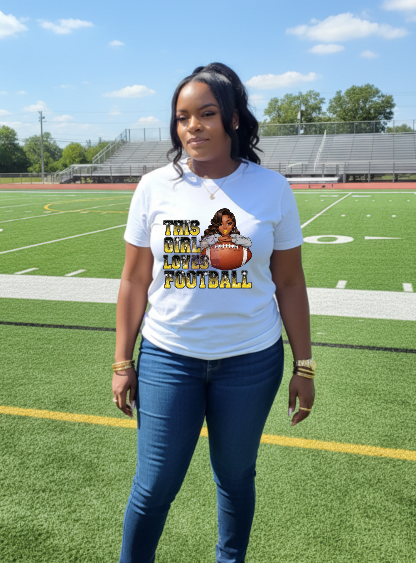 Ladies Custom Football T-Shirt | Stylish Fan Gear for Game Day