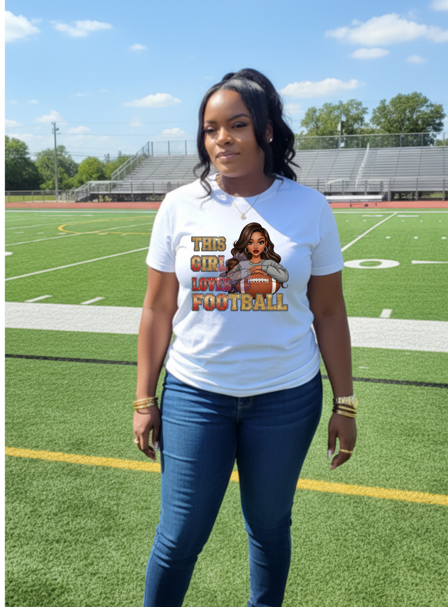 Ladies Custom Football T-Shirt | Stylish Fan Gear for Game Day