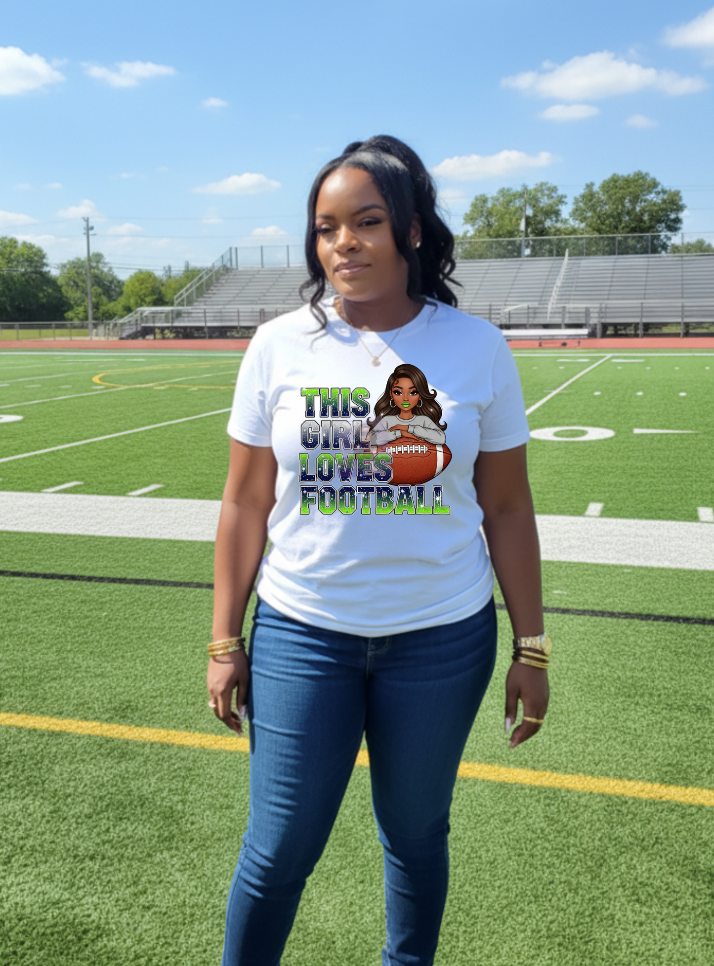 Ladies Custom Football T-Shirt | Stylish Fan Gear for Game Day