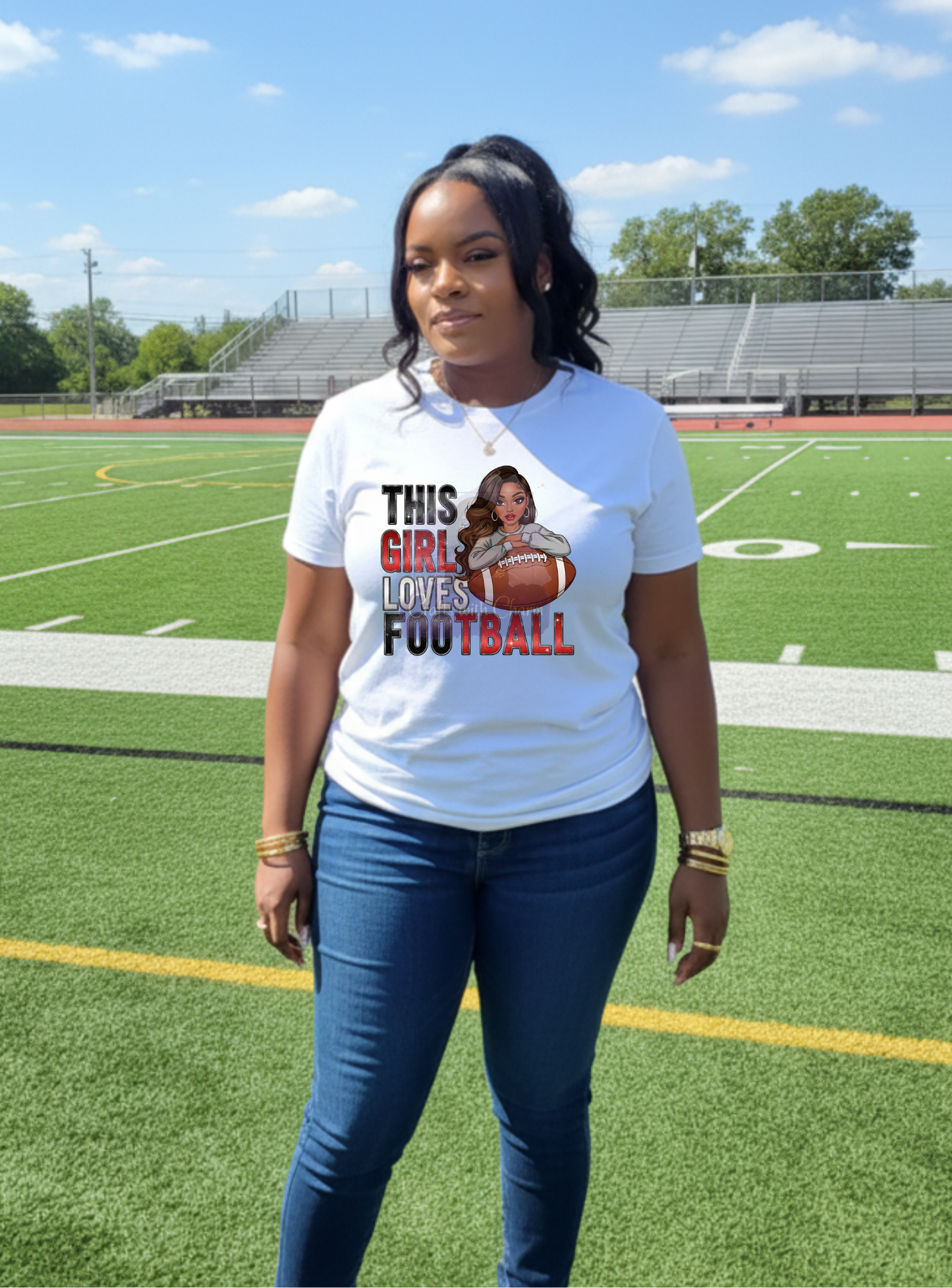 Ladies Custom Football T-Shirt | Stylish Fan Gear for Game Day