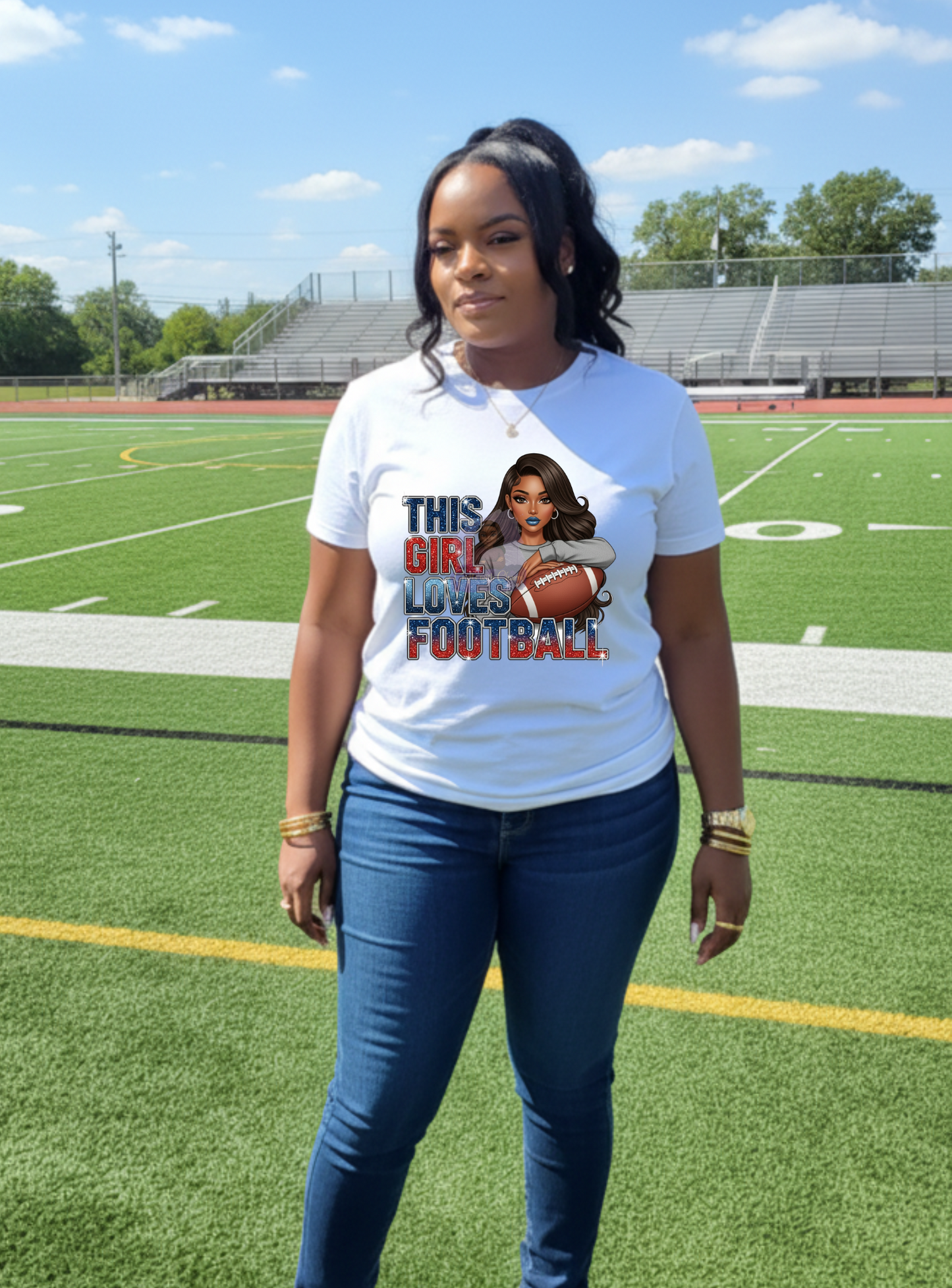 Ladies Custom Football T-Shirt | Stylish Fan Gear for Game Day
