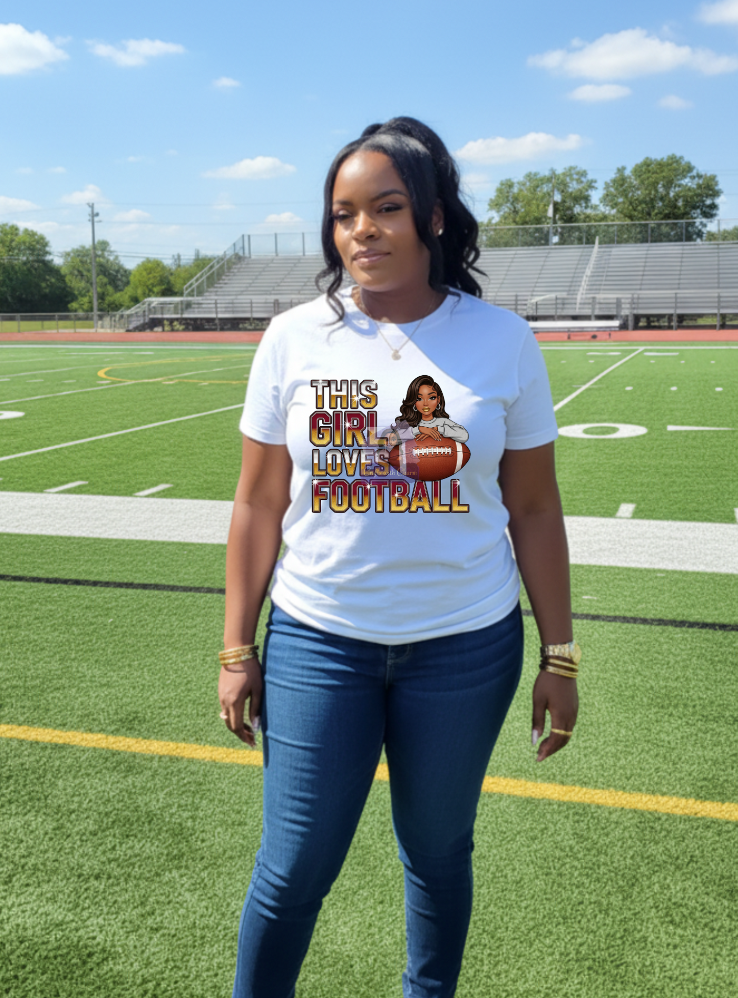 Ladies Custom Football T-Shirt | Stylish Fan Gear for Game Day